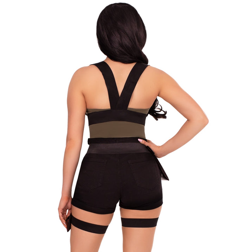 Leg Avenue - Utility Body Harness with Garter and Pockets Kostuum Accessoire - Zwart